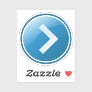 Adesivo Botão de Seta Azul - Direito