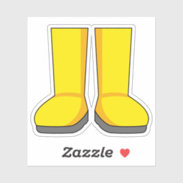 Adesivo Botas de Chuva de Borracha Amarela