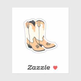 Adesivo Botas de Cowboy Castanhas