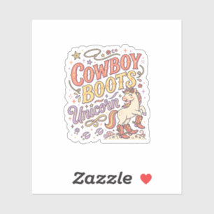 Adesivo Botas de Cowboy Unicórnio Caprichoso Zazzle Desi