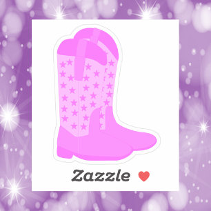 Adesivo Botas de vaqueiro com estrelas cor-de-rosa