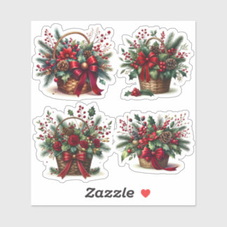 Adesivo Bouquet in a festive holiday basket