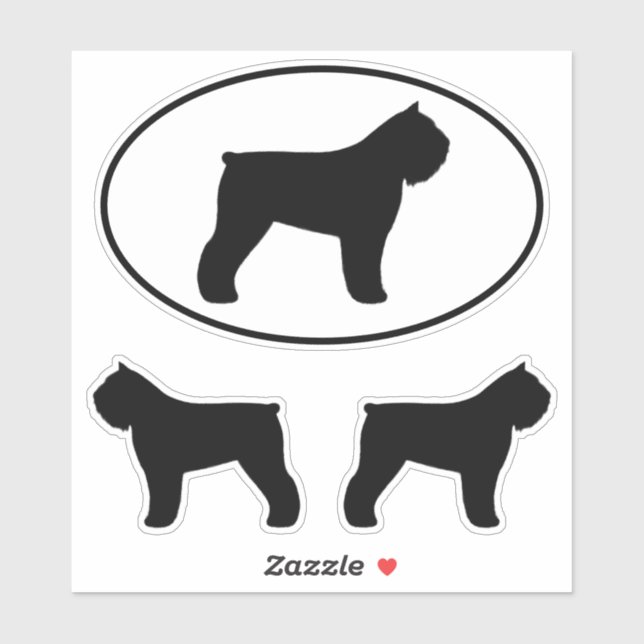 Adesivo Bouvier des Flandres Dog Silhouettes Sticker Set (Folha)