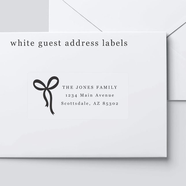 Adesivo Bow Wedding Guest Address Labels (Criador carregado)