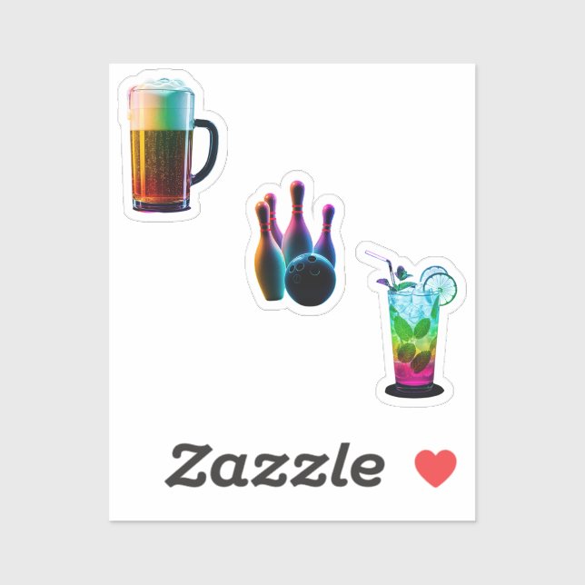 Adesivo bowling stickers  (Folha)