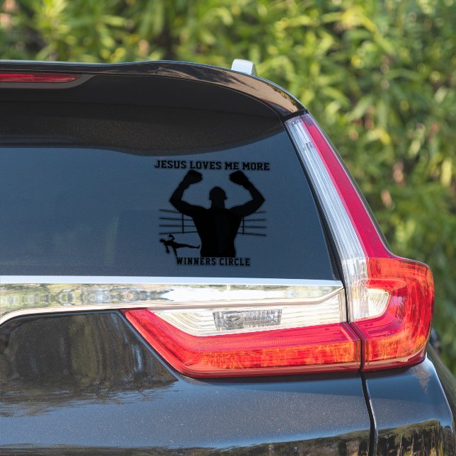 Adesivo BOXER FIGHTER JESUS ME AMA MAIS - Círculo Vencedor (Lado do carro)