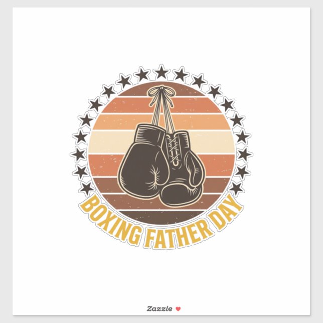 Adesivo Boxing Father Day Vintage Gloves Shirt Design_1 (Folha)