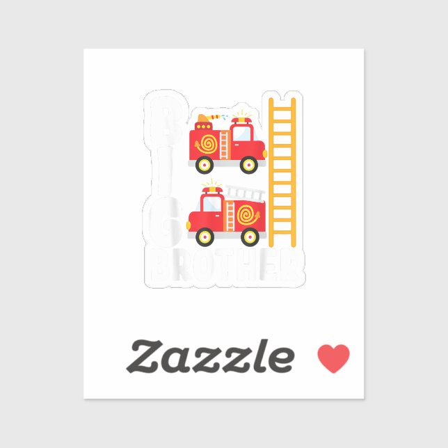 Adesivo Boy's Fire Truck Fire Theme Big Brother Fire Engin (Folha)