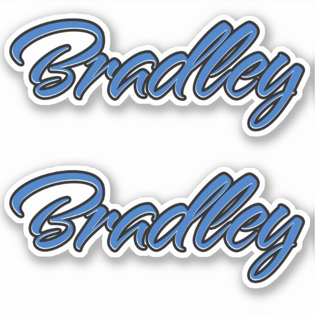 Adesivo Bradley Name blue Aufkleber Sticker Stickerset (Frente)
