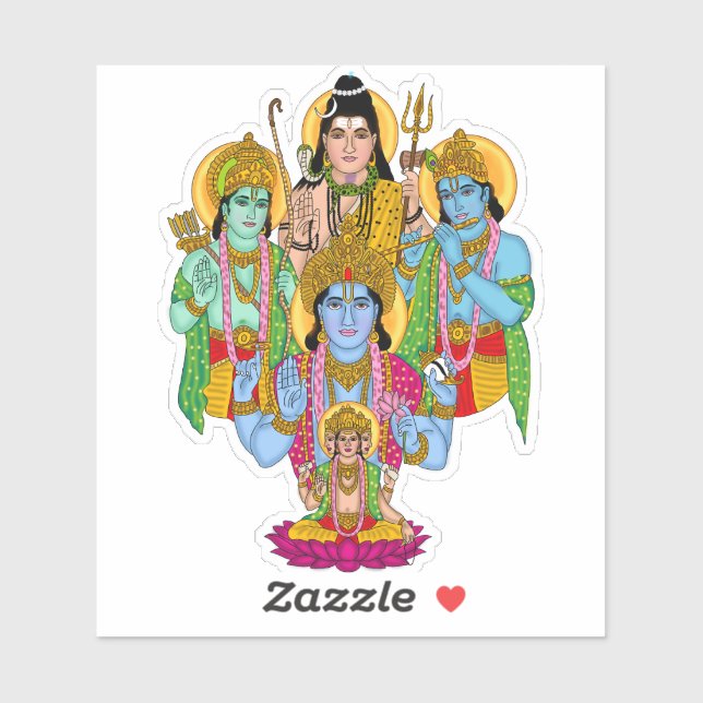 Adesivo Brahma Vishnu Shiva Ram Krishna (Folha)