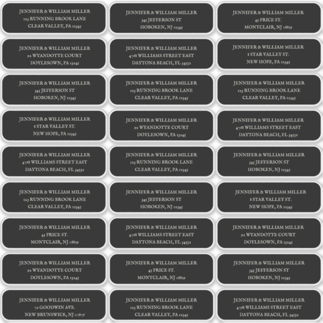 Adesivo Branca de Casamento Gótico no Endereço de Convidad (Frente)