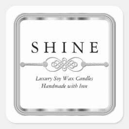 Adesivo branco e prateado