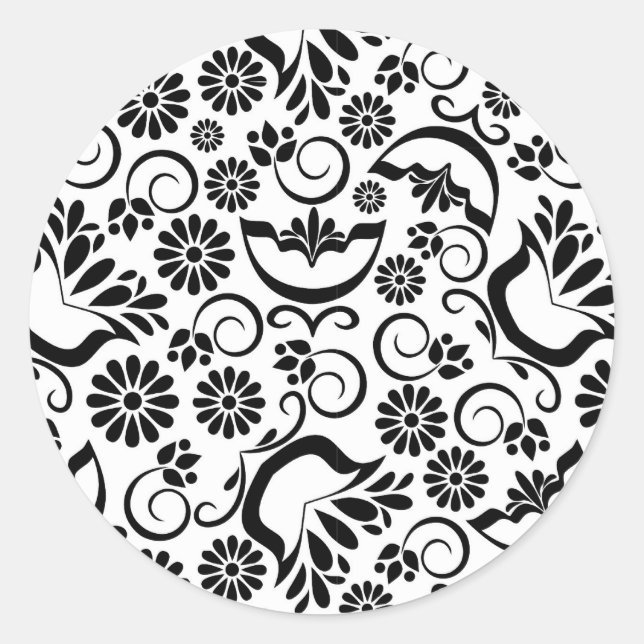 Adesivo branco e preto elegante (Frente)