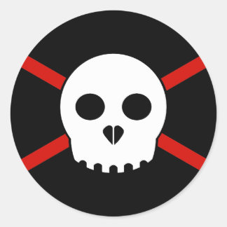 Adesivo branco e vermelho de crânio X