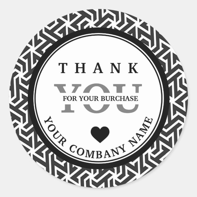 Adesivo branco preto profissional moderno (Frente)