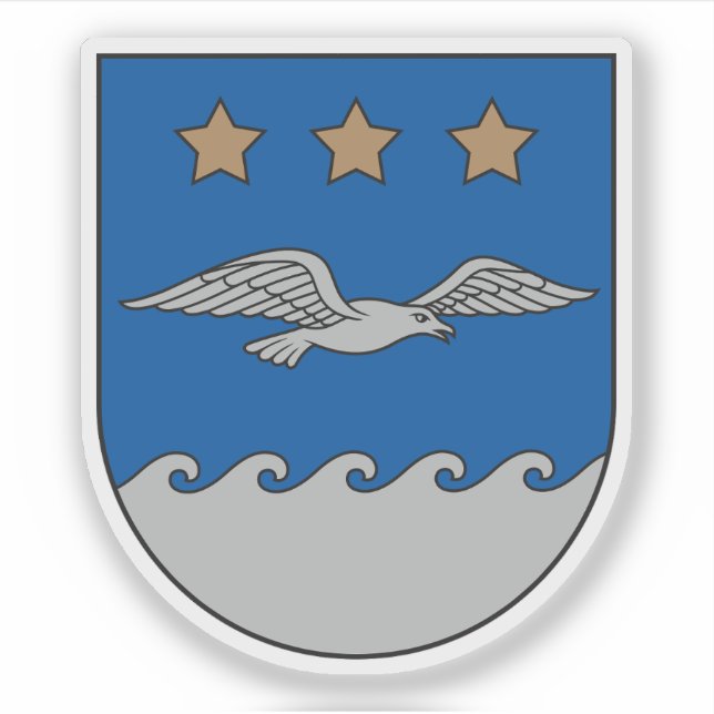 Adesivo Brasão de armas da cidade de Jūrmala, Letônia (Frente)