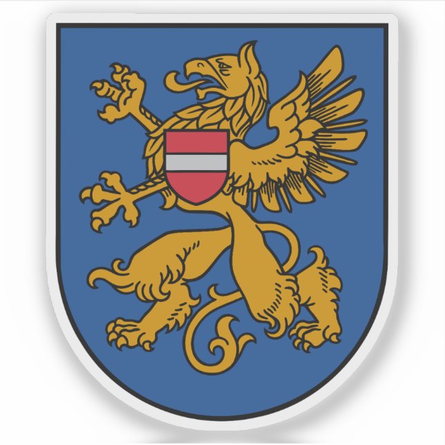 Adesivo Brasão de armas da cidade de Rēzekne, Letônia (Frente)