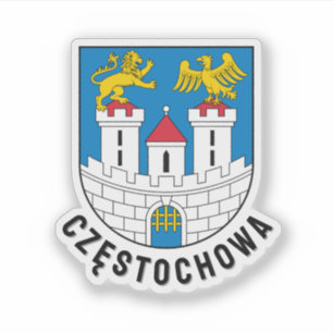 Adesivo Brasão de Armas de Częstochowa, Polônia