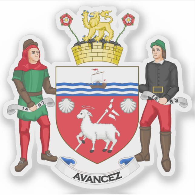 Adesivo Brasão de Armas de St. John's, Terra Nova e Labrad (Frente)