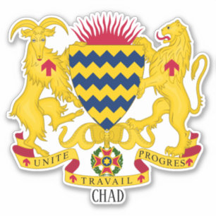Adesivo Brasão de armas nacional do Chade Patriótico