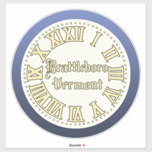 Adesivo Brattleboro, Vermont Main Street Clock Sticker