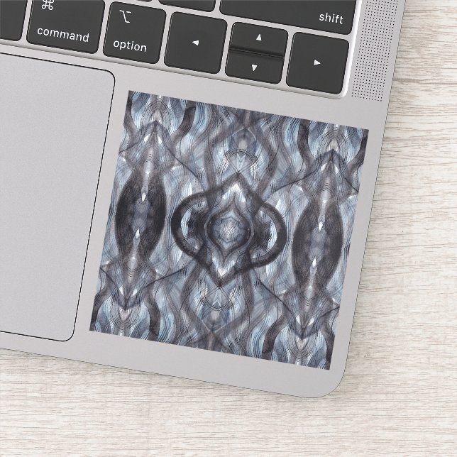 Adesivo Breathe Abstract Dark Blue Black Watercolor Art (Detalhe)