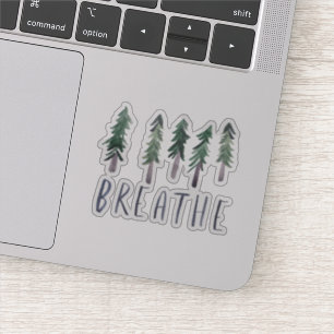 Adesivo BREATHE Pine Tres Forest Watercolor Handlettering