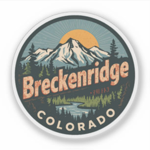 Adesivo Breckenridge vintage Colorado Montanha Rochosa