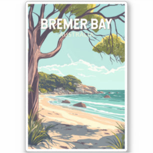 Adesivo Bremer Bay Austrália - Viagem Art Vintage