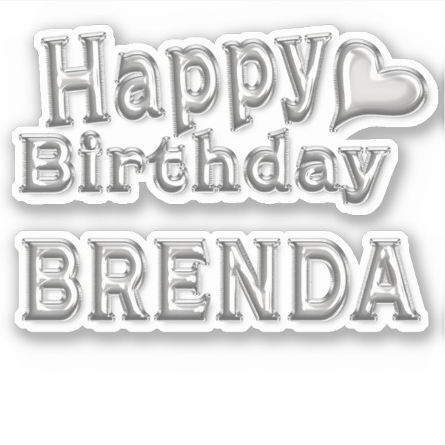 Adesivo Brenda Happy Birthday silver Aufkleber Sticker (Frente)