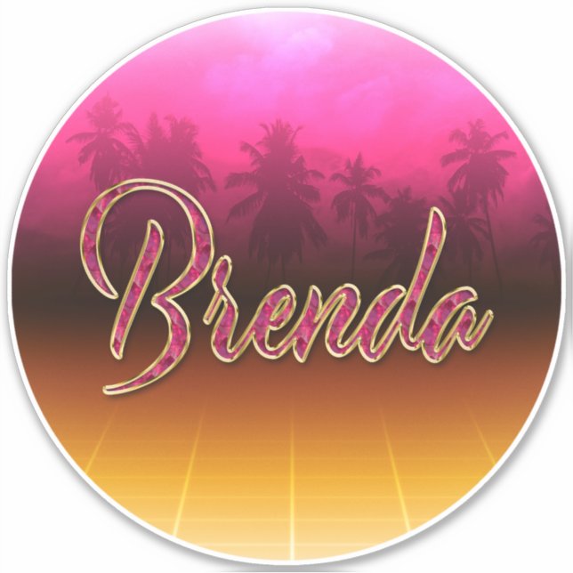 Adesivo Brenda Vorname Name golden pink Aufkleber Sticker (Frente)