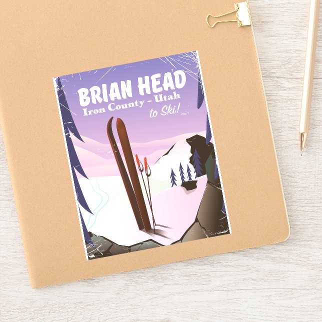 Adesivo Brian Head, Condado de Ferro Utah, EUA Ski poster (Notebook)