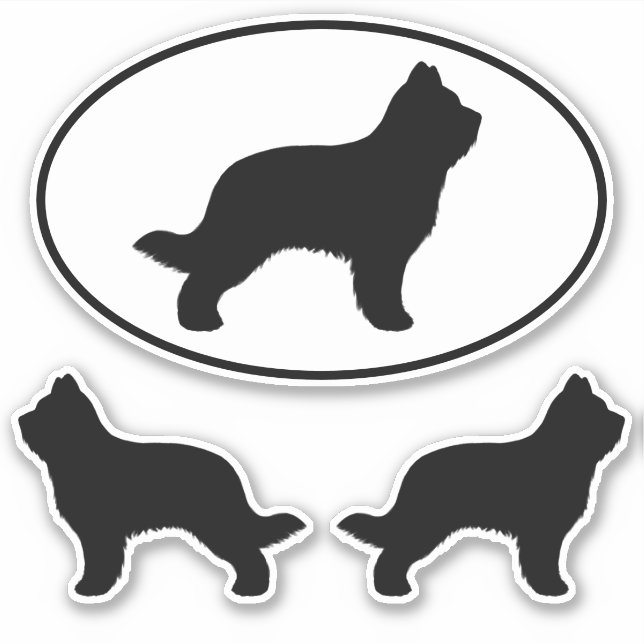 Adesivo Briard Dog Silhouettes Vinyl Sticker Set (Frente)