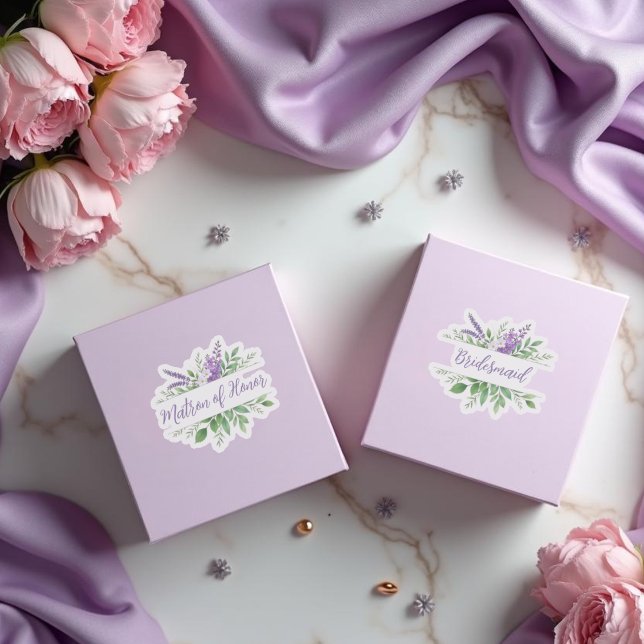 Adesivo Bridal Team Purple Romantic Floral Split Border (Bridal Team Purple Romantic Floral Split Border Kiss-Cut Stickers.)