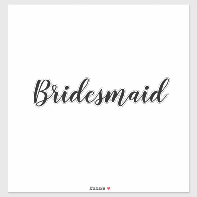 Adesivo Bridesmaid de Casamento 2023 Texto Personalizado S (Folha)