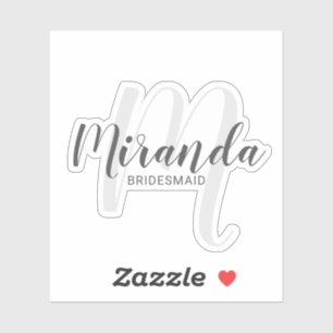 Adesivo Bridesmaids Personalizados de Script Moderno