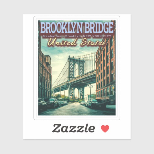 ADESIVO BRIDGE BROOKLYN - MANHATTAN - BROOKLYN - NOVA IORQ (Folha)