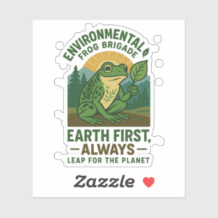 Adesivo Brigada de Sapos Ambiental – Terra Primeiro, Sempr