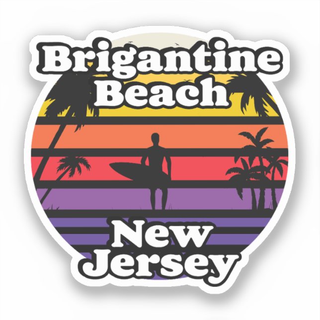 Adesivo Brigantine Beach, Nova Jersey (Frente)