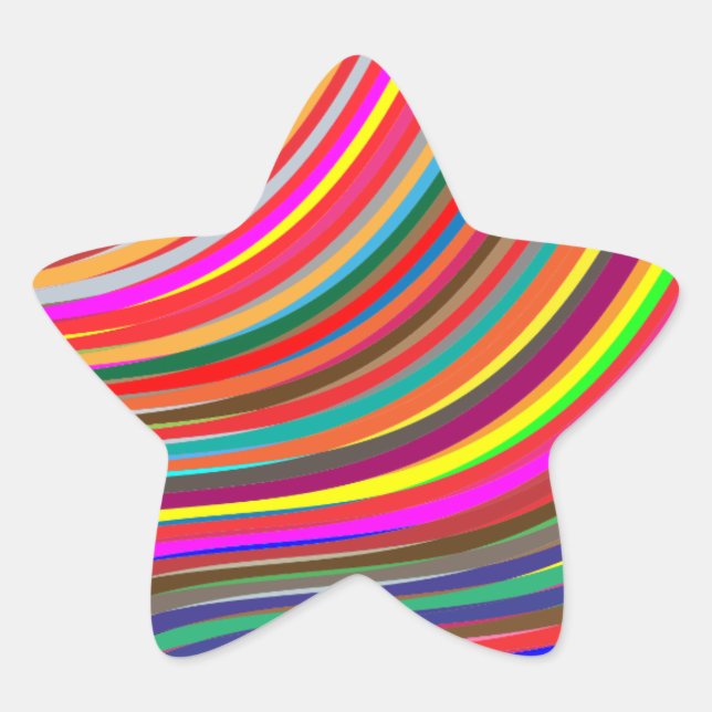 Adesivo brilhante de estrela colorida (Frente)