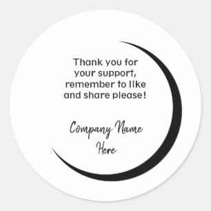 Adesivo brilhante redondo com lua crescente