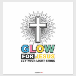 Adesivo Brilhe Para Jesus Cruz Cristã Camisa Luz Design_