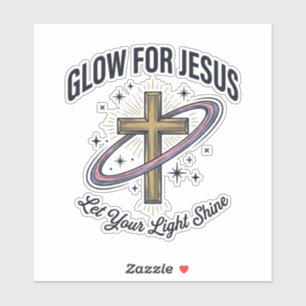 Adesivo Brilho para Cruz Cristã Jesus Vetor Vintage