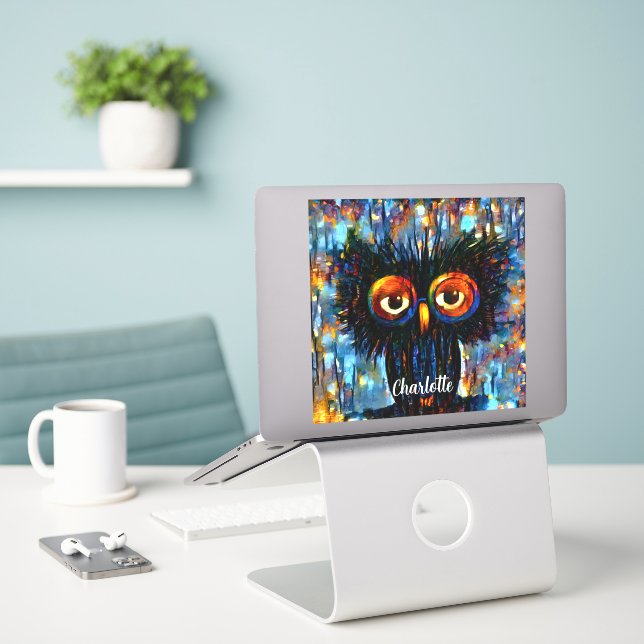Adesivo Brilliant e Wise Owl (Laptop na mesa)