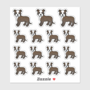 Adesivo Brindle E White Staffordshire Bull Terrier Dogs