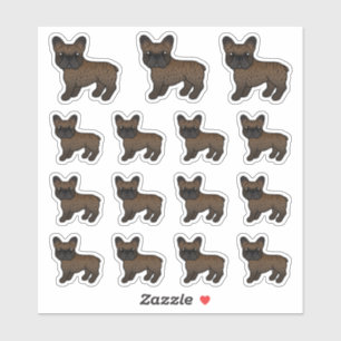 Adesivo Brindle French Bulldog Cute Cartoon Dogs