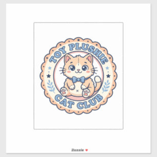 Adesivo Brinquedo de Pelúcia Gato Camiseta de Gato Fofo De