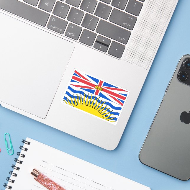 Adesivo British Columbia Flag Graphic (Notebook com iPhone)
