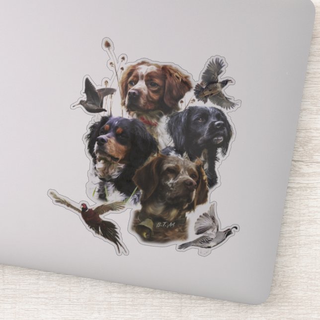 Adesivo Brittany Spaniels , Estação de Caça de Pássaros (Detalhe)