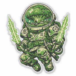 Adesivo Broccoli Espaço Bushido — Guardião Cósmico Vintage